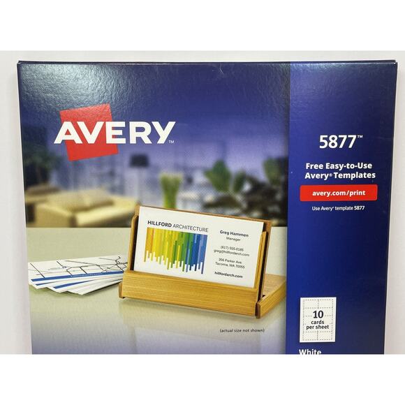 Avery 5877 Clean Edge White Business Cards Laser 240ct New Sealed - Picture 2 of 6